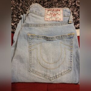 True Religion Light Blue Straight/wide Leg Jeans